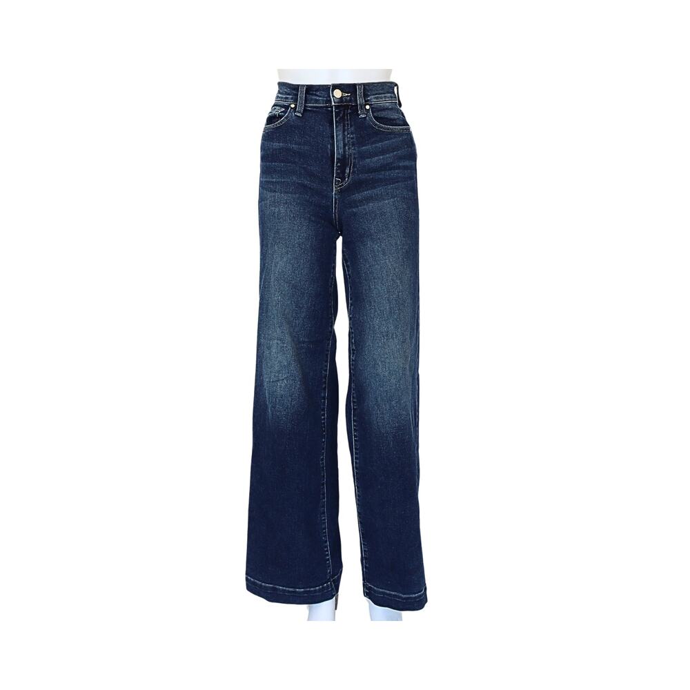 Super Wide Leg Jeans - Dark Blue - 25